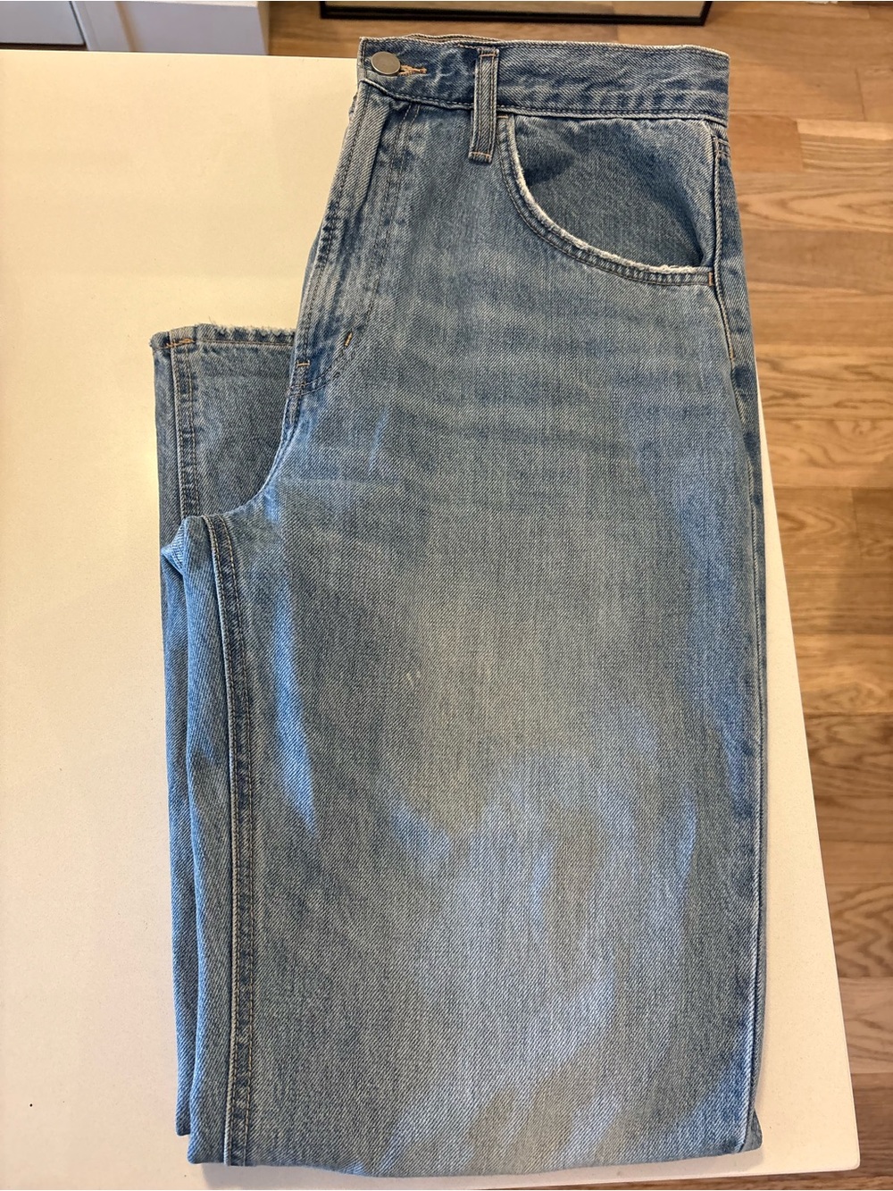 OAK + FORT Light Blue Straight Leg Jeans